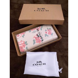 コーチ(COACH)のCOACH 長財布 花柄 バラ フローラル 白(財布)