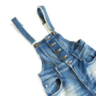 スライ(SLY)のSLYJEANSスライジーンズ▼サロペット▼ダメージ加工▼24▼ウエスト約74㎝(サロペット/オーバーオール)