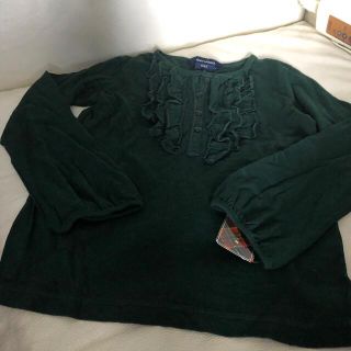 ラルフローレン(Ralph Lauren)のラルフローレン   フロントフリル　長袖tシャツ　4歳　100  タグ付き(Tシャツ/カットソー)