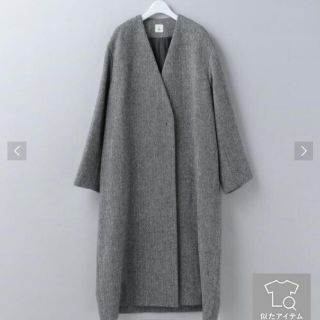 ビューティアンドユースユナイテッドアローズ(BEAUTY&YOUTH UNITED ARROWS)のROKU ヘリンボーン　コート　GRAY 38新品(ロングコート)