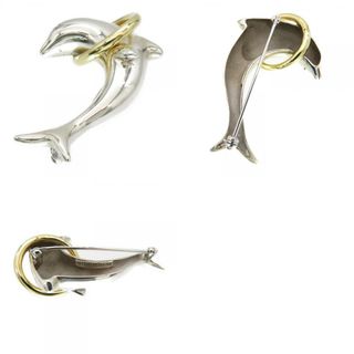 美品 ティファニー イルカ ブローチ ドルフィン K18YG/シルバー925