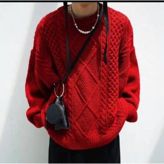 ヴィクティム(VICTIM)のvictim damage cable knit 完売品(ニット/セーター)