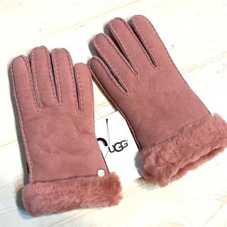 アグ(UGG)のUGG アグ 正規品 スエード 羊革 レザーグローブ 手袋 ピンクファー防寒新品(手袋)