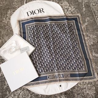 クリスチャンディオール(Christian Dior)のDIOR 完売 オブリーク シルクツイルフリンジスカーフ 未使用(ストール/パシュミナ)