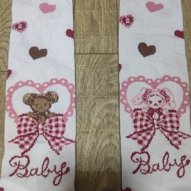 BABY,THE STARS SHINE BRIGHT(ベイビーザスターズシャインブライト)の新品靴下付うさくみゃちゃんLoveLoveValentine柄ジャンパースカート レディースのワンピース(ロングワンピース/マキシワンピース)の商品写真