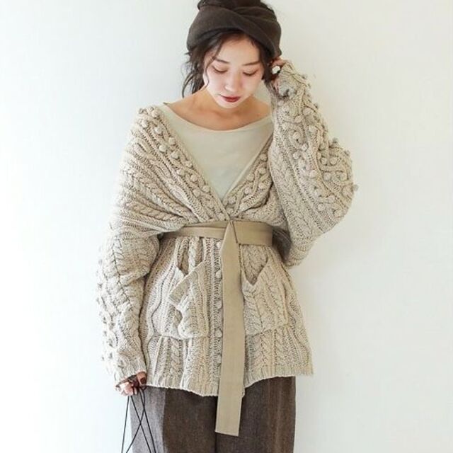 カーディガンtodayful Aran Knit Cardigan アランニットカーディガン