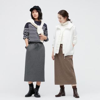 ユニクロ(UNIQLO)のユニクロ☆ボアスウェットスカート　Mサイズ　新品(ひざ丈スカート)