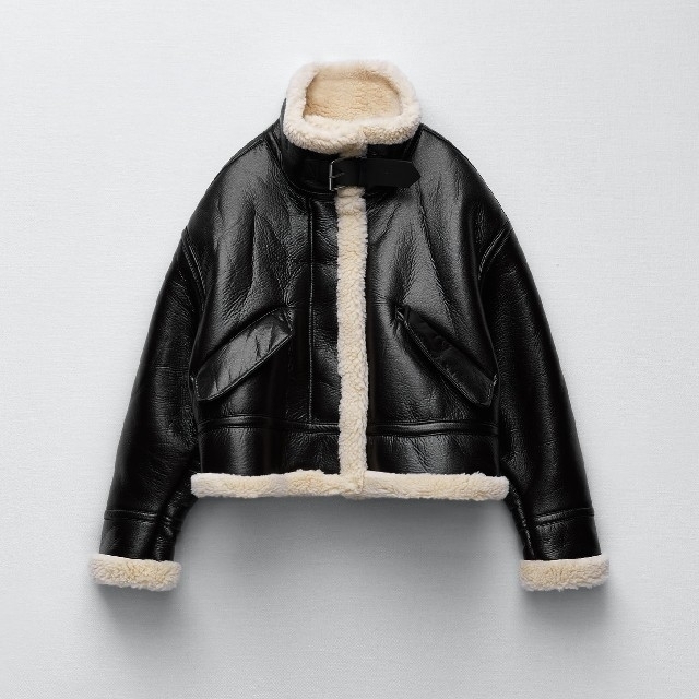 ZARA - 【完売品】ZARA ボア&フェイクレザージャケット Lサイズ ZARA - 【完売品】ZARA ボア&フェイクレザージャケット Lサイズ