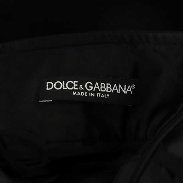 DOLCE&GABBANA(ドルチェアンドガッバーナ)のドルチェ&ガッバーナ ミニスカート 台形 ラップ風 ベルト 40 黒 ブラック レディースのスカート(ミニスカート)の商品写真