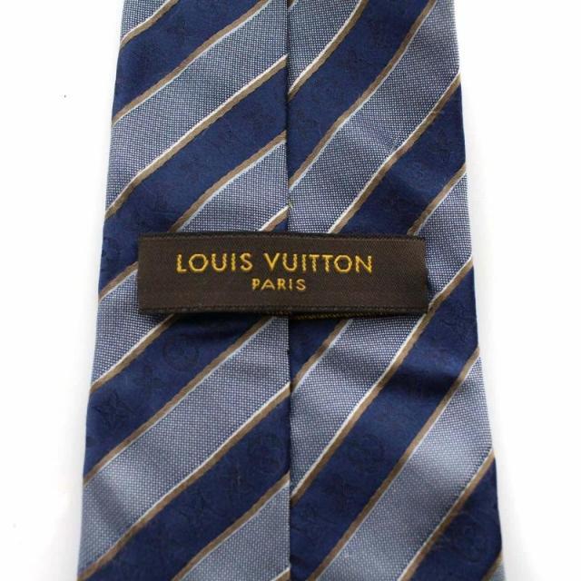 LOUIS VUITTON(ルイヴィトン)のルイヴィトン ネクタイ レギュラータイ モノグラム ストライプ シルク 紺 メンズのファッション小物(ネクタイ)の商品写真