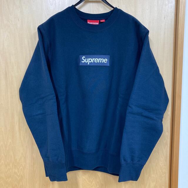 Supreme Box Logo Crewneck Sweatshirt 紺赤