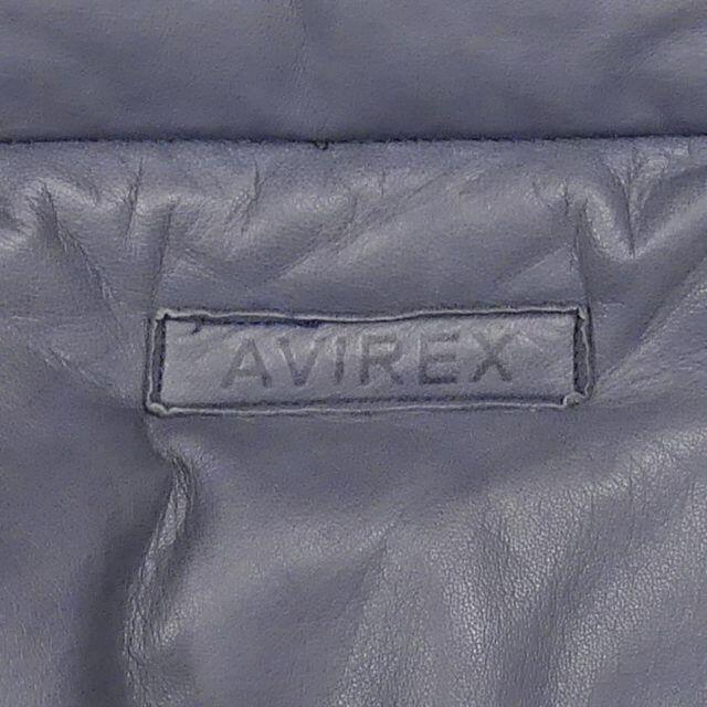 AVIREX - アビレックス メンズ レザー ダウンジャケット M 紺 ネイビー