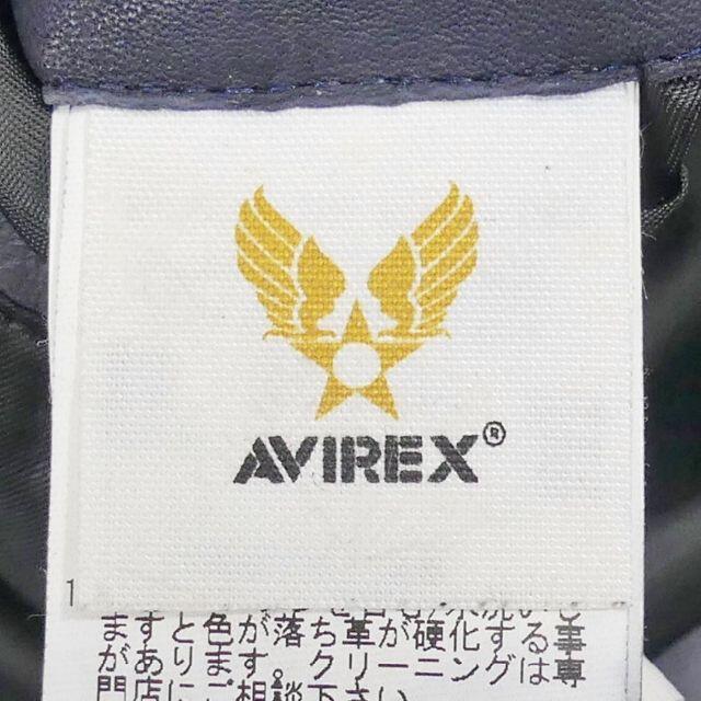 AVIREX - アビレックス メンズ レザー ダウンジャケット M 紺 ネイビー