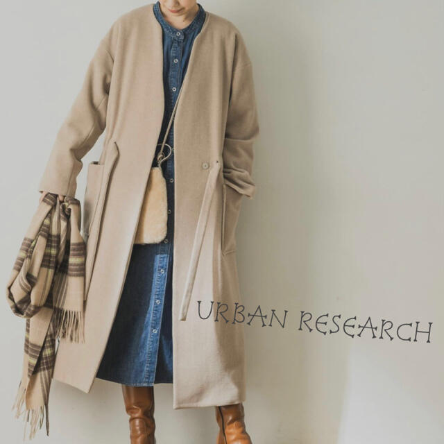 URBAN RESEARCH(アーバンリサーチ)の■お値下げ■URBAN RESEARCH ノーカラーコート レディースのジャケット/アウター(ロングコート)の商品写真