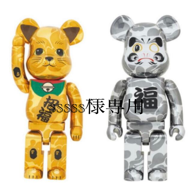 25％OFF】 MEDICOM TOY - BE@RBRICK BAPE 招き猫 金メッキ 達磨 銀 ...