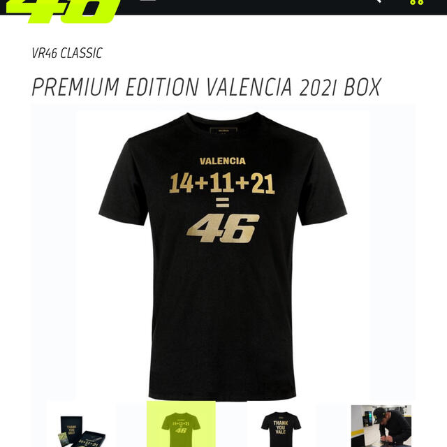 VR46 V.ロッシ選手  プレミアム　　限定tシャツbox 直筆サイン  XL