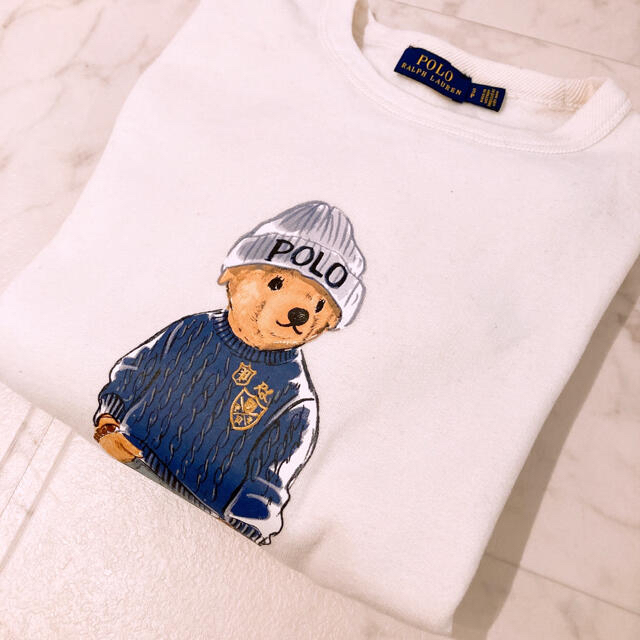 POLO RALPH LAUREN(ポロラルフローレン)のPOLO ポロ ラルフローレン ポロベアー パーカー トレーナー　ホワイト 白 レディースのトップス(トレーナー/スウェット)の商品写真