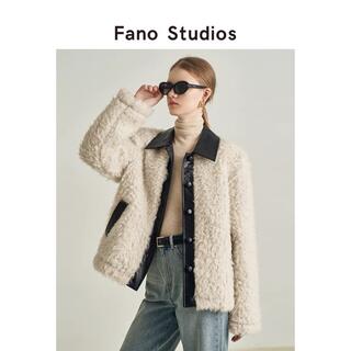 【Fano Studios】Leather lapel fur coat 