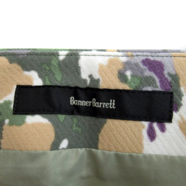 Banner Barrett(バナーバレット)のバナーバレット タイトスカート ミニ丈 花柄 36 緑 グレー ベージュ レディースのスカート(ミニスカート)の商品写真