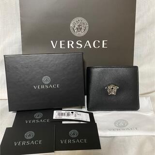 ヴェルサーチ(VERSACE)の新品 本物正規品 VERSACE メンズ レザー 二つ折り 財布 黒 メデューサ(折り財布)