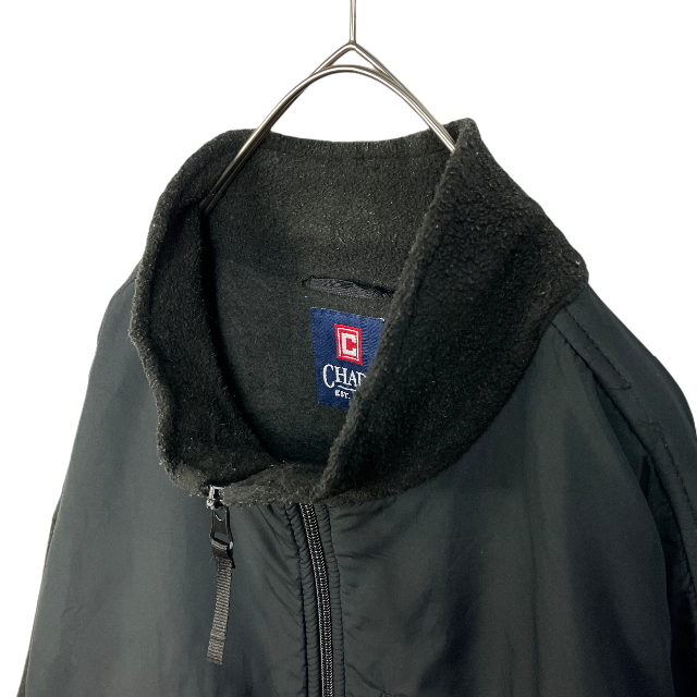 CHAPS(チャップス)のUSA古着 チャップス フリース ジャケット 黒 ブラック ナイロン切替 XL メンズのジャケット/アウター(ブルゾン)の商品写真