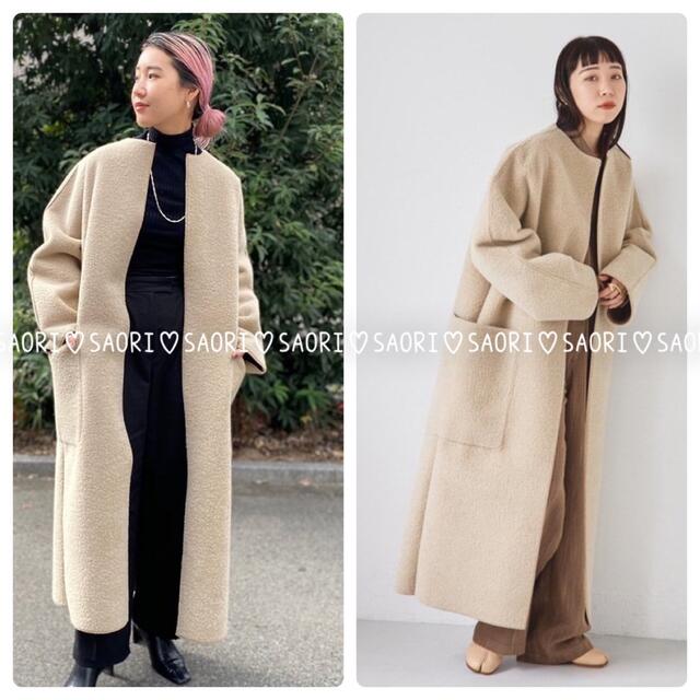 TODAYFUL(トゥデイフル)のTODAYFUL【美品】Collarless Boa Coat レディースのジャケット/アウター(ロングコート)の商品写真