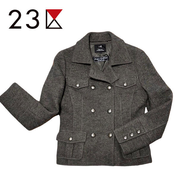 23区 - 23区【美品】ダブルブレスト ミックスメルトンショート 23区 - 23区【美品】ダブルブレスト ミックスメルトンショート