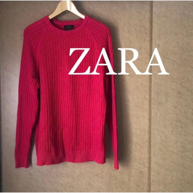 ZARA(ザラ)の★美品★ ZARA ザラ　ニット セーター　赤 レディースのトップス(ニット/セーター)の商品写真