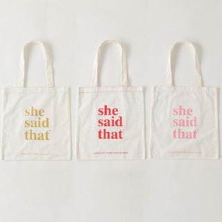 クツシタヤ(靴下屋)の[3日間限定] she said that red logo bag (トートバッグ)