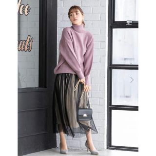 フィフス(fifth)の【美品】 fifth♡プリーツチュールドッキングサテンスカート(ロングスカート)