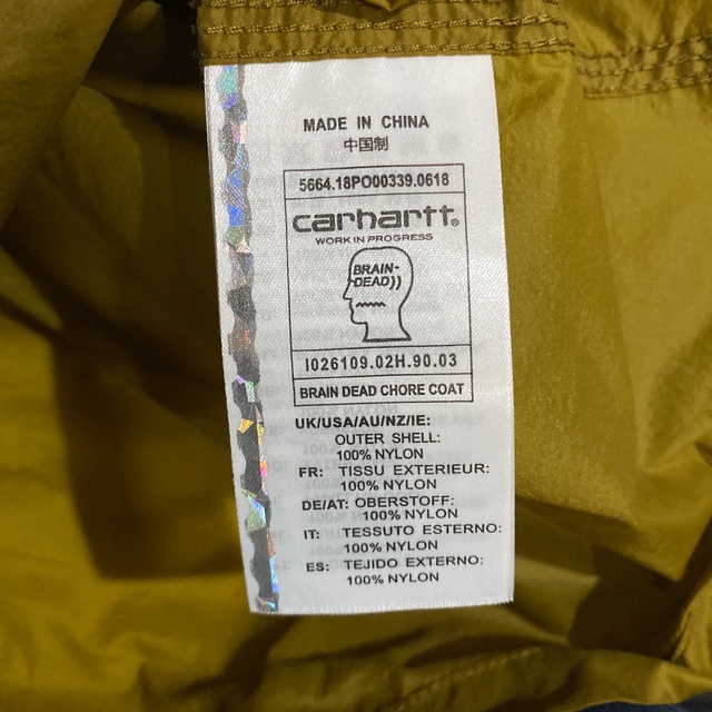 carhartt(カーハート)のcarharrt wip × brain dead コーチJK マスタード メンズのジャケット/アウター(ナイロンジャケット)の商品写真