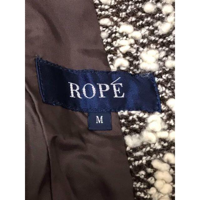 ROPE’(ロペ)のROPE 　茶X生成り　ツイードショートジャケットフェイクファー襟 レディースのジャケット/アウター(その他)の商品写真