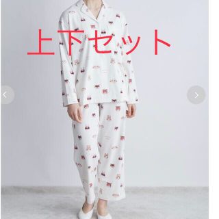 ジェラピケ レディース あつまれどうぶつの森 キャラクター柄シャツ&ロングパンツ 売り出し新品 × ジェラピケ あつ森 キャラクター柄シャツ パンツ セット & パジャマ