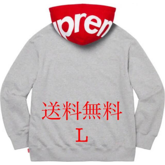 SUPREME シュプリーム　HOODED SWEATSHIRT Ｌ　グレー