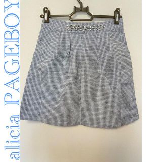 ページボーイ(PAGEBOY)の値下げ不可。alicia PAGEBOY▸︎▹︎ビジュー付きタイトスカート　F(ひざ丈スカート)