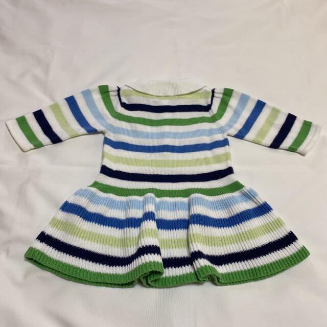 babyGAP(ベビーギャップ)のbabyGAP ボーダーニットワンピ 60 0-6m キッズ/ベビー/マタニティのベビー服(~85cm)(ワンピース)の商品写真