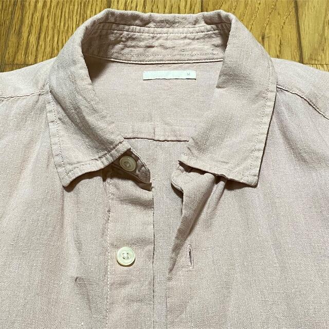 GU(ジーユー)の長袖シャツ GU ジーユー カジュアルトップス　薄ピンク 桜色 メンズのトップス(シャツ)の商品写真