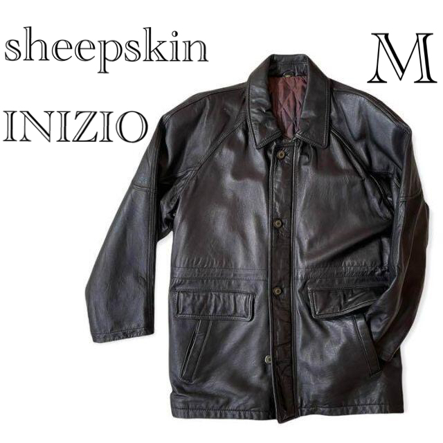 【 本革 ジャケット】M INIZIO シープスキン  黒 羊革 BLACK
