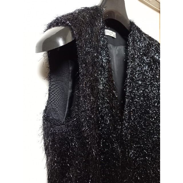 レア】ランバン LANVIN 2017年春夏コレクション 黒 ロングジレコート