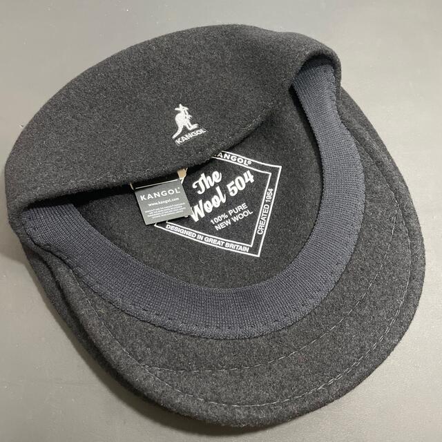 KANGOL(カンゴール)の新品 KANGOL WOOL 504 ハンチングキャップ オールウール ブラック メンズの帽子(ハンチング/ベレー帽)の商品写真