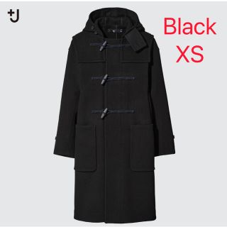 ユニクロ(UNIQLO)のユニクロ +Jウールオーバーサイズダッフルコート BLACK XS  新品(ダッフルコート)