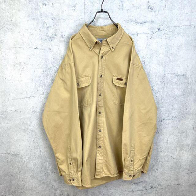 carhartt(カーハート)の【専用2点】希少 90s カーハート ワークシャツ レザータグ  黄色 メンズのトップス(シャツ)の商品写真