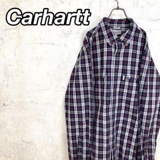 カーハート(carhartt)の希少 90s カーハート チェックシャツ ブランドタグ ビッグシルエット 美品(シャツ)