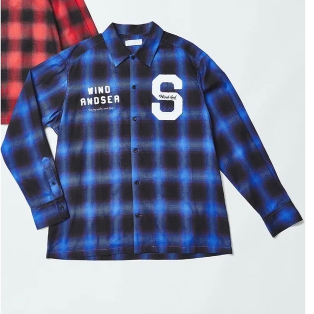 WIND AND BE YOUTH -S-Plaid Shirt 青 L 【海外輸入】 dtwg.co.uk-日本