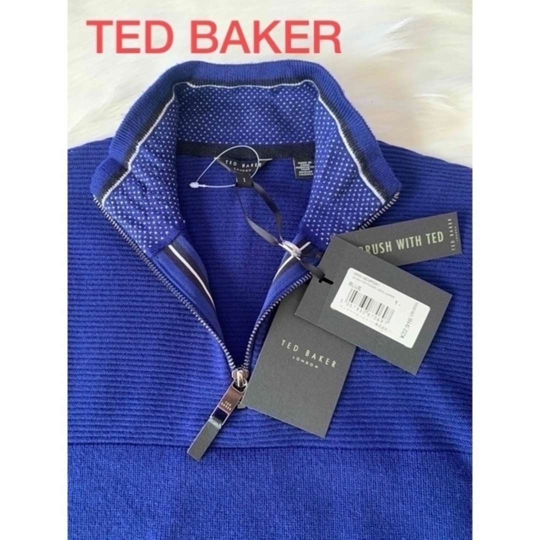 TED BAKER(テッドベイカー)の新品テッドベイカーロンドンメンズ長袖ハーフジップセーター。タグ付き メンズのトップス(ニット/セーター)の商品写真