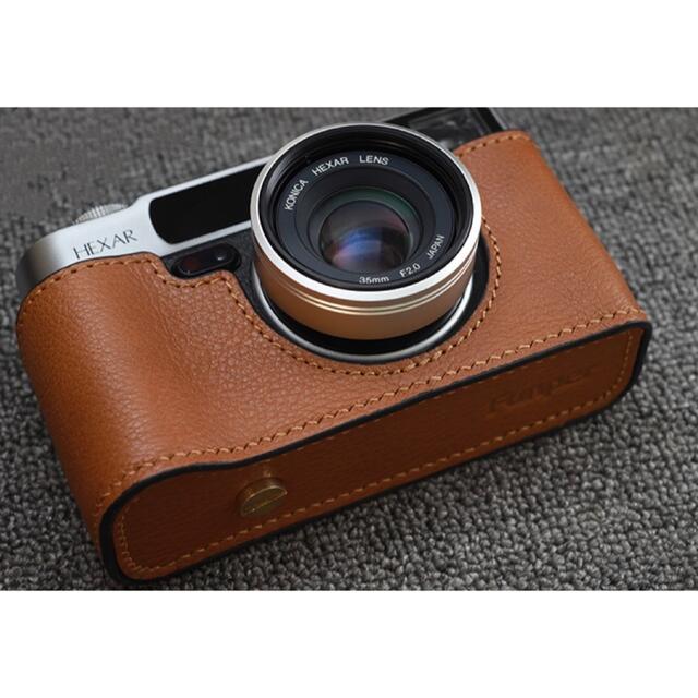 新品 本革 コニカ Konica HEXAR AF用 カメラケース 濃いブラウン