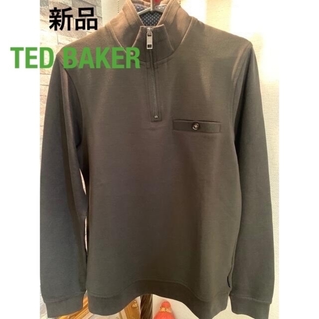 TED BAKER(テッドベイカー)の新品テッドベイカーロンドンメンズ長袖ジップファンネルネックセーター、タグ付き メンズのトップス(ニット/セーター)の商品写真