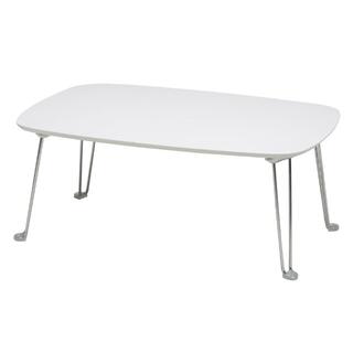 新品　本土送料無料　幅75気軽に使える鏡面プライベートテーブル　ホワイト(折たたみテーブル)