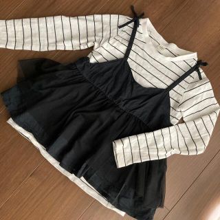 エフオーファクトリー(F.O.Factory)の長袖カットソー　ボーダー　キャミ付き　120(Tシャツ/カットソー)