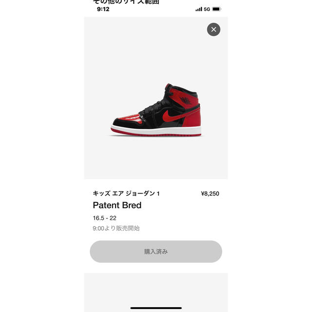 Nike キッズ　エア　ジョーダン　1 Patent Bred